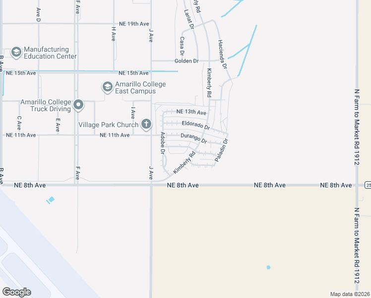 map of restaurants, bars, coffee shops, grocery stores, and more near 13114 Cisco Drive in Amarillo