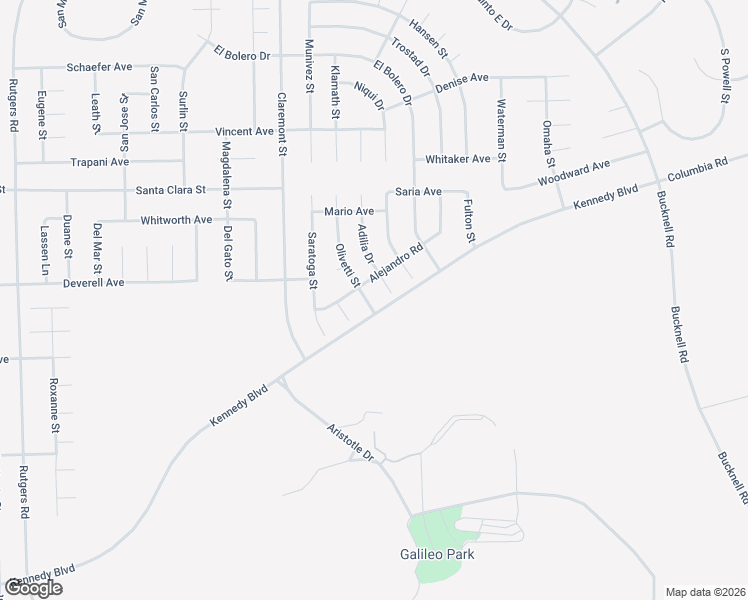 map of restaurants, bars, coffee shops, grocery stores, and more near Olivetti Street in California City