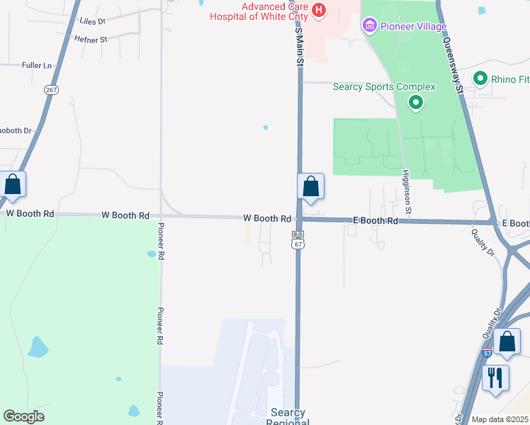 map of restaurants, bars, coffee shops, grocery stores, and more near in Searcy