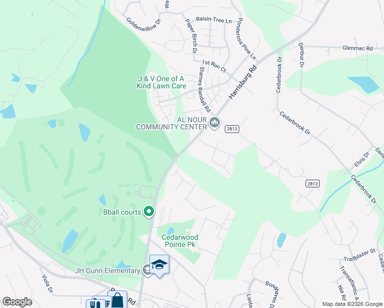 map of restaurants, bars, coffee shops, grocery stores, and more near 8126 Harrisburg Road in Charlotte