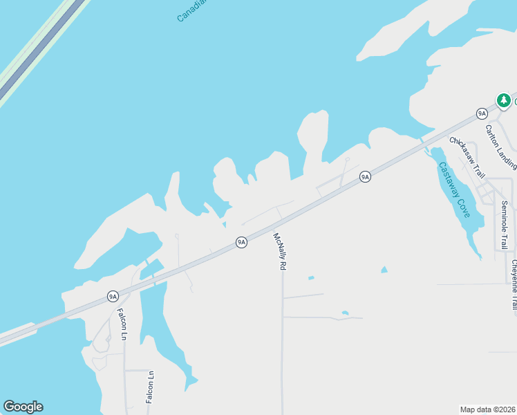 map of restaurants, bars, coffee shops, grocery stores, and more near 2 Falcon Cove in Eufaula