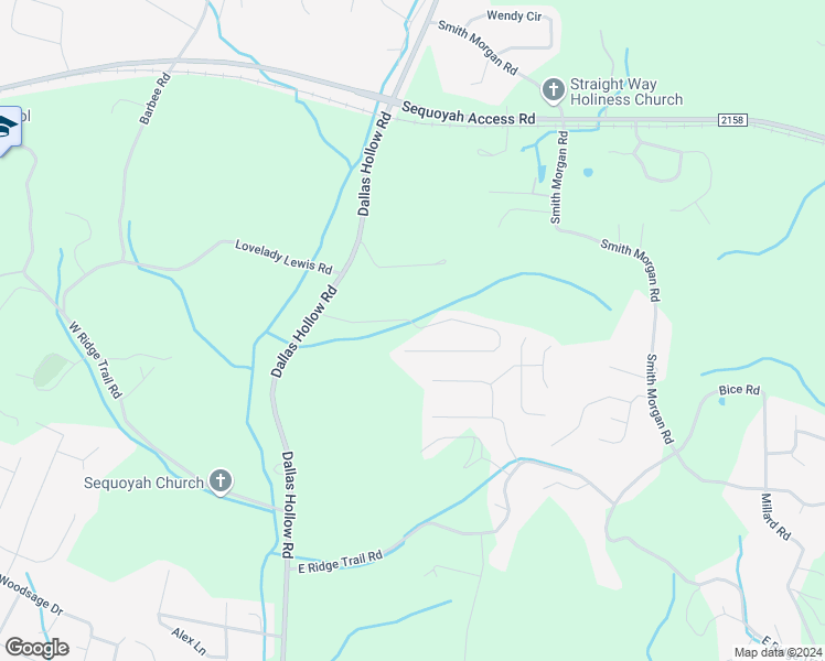 map of restaurants, bars, coffee shops, grocery stores, and more near 1686 Short Leaf Lane in Soddy-Daisy