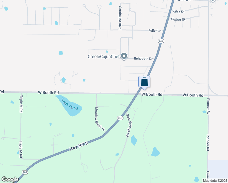 map of restaurants, bars, coffee shops, grocery stores, and more near 1102 West Booth Road in Searcy