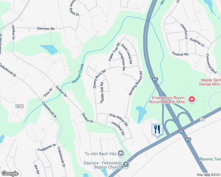 map of restaurants, bars, coffee shops, grocery stores, and more near 8735 Balsam Bay Road in Charlotte