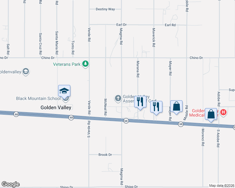 map of restaurants, bars, coffee shops, grocery stores, and more near 3355 Magma Road in Golden Valley