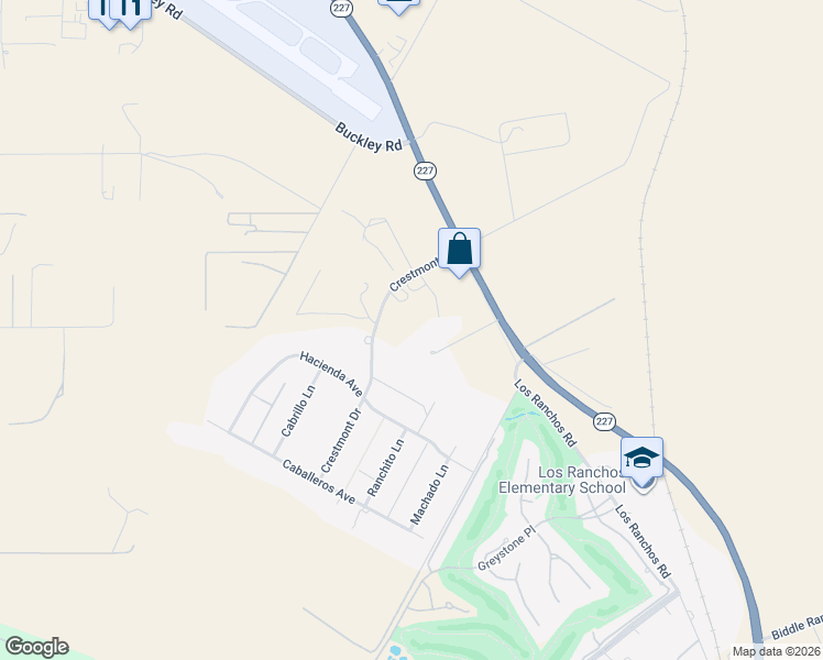 map of restaurants, bars, coffee shops, grocery stores, and more near 5260 Windmill Way in San Luis Obispo