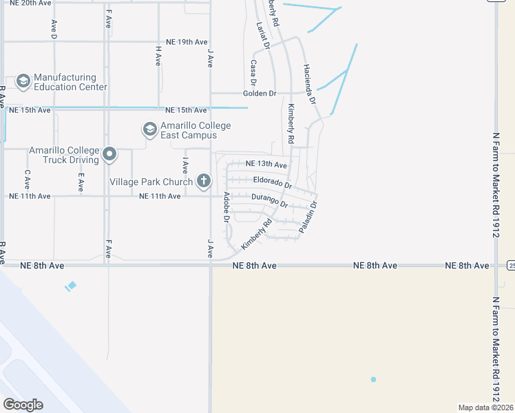 map of restaurants, bars, coffee shops, grocery stores, and more near 13114 Cisco Drive in Amarillo