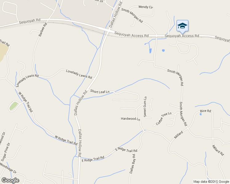 map of restaurants, bars, coffee shops, grocery stores, and more near 1699 Short Leaf Lane in Soddy-Daisy