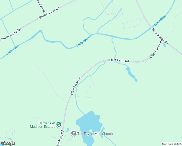 map of restaurants, bars, coffee shops, grocery stores, and more near 824 Thorlieshope Drive in Fayetteville