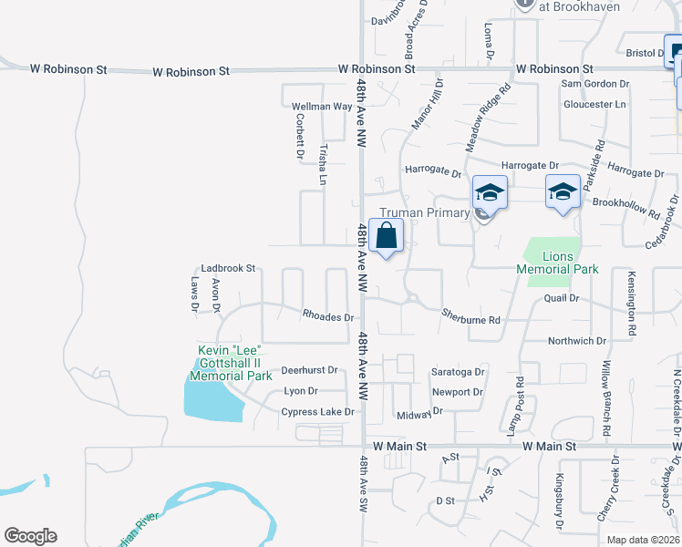 map of restaurants, bars, coffee shops, grocery stores, and more near 505 Edwards Drive in Norman