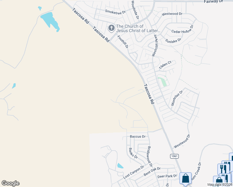 map of restaurants, bars, coffee shops, grocery stores, and more near 2 Reserve Court in Amarillo