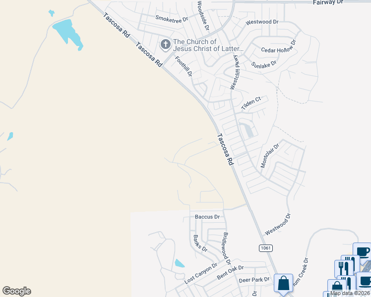 map of restaurants, bars, coffee shops, grocery stores, and more near 6799 Bengal Court in Amarillo