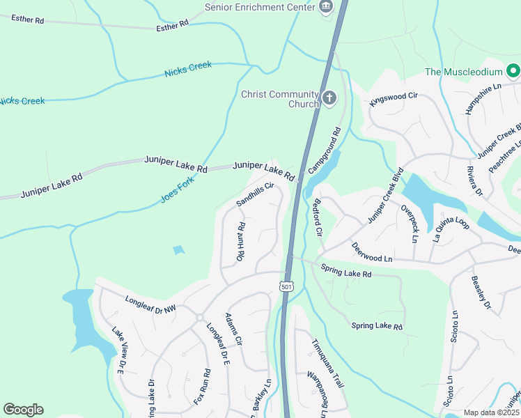 map of restaurants, bars, coffee shops, grocery stores, and more near 5 Old Hunt Place in Pinehurst