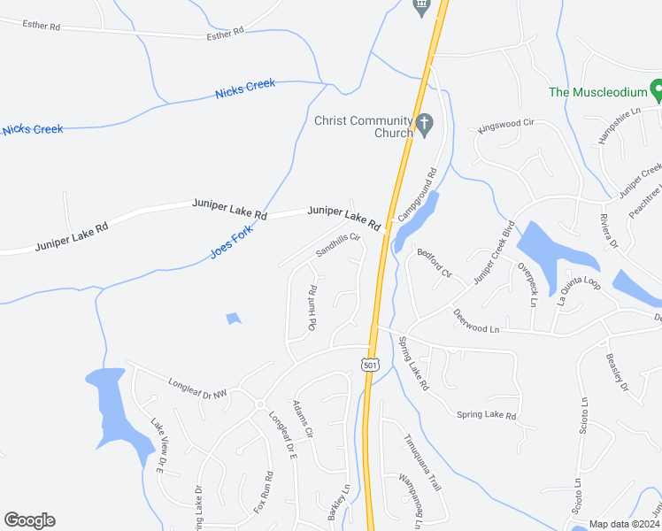 map of restaurants, bars, coffee shops, grocery stores, and more near 3 Old Hunt Place in Pinehurst