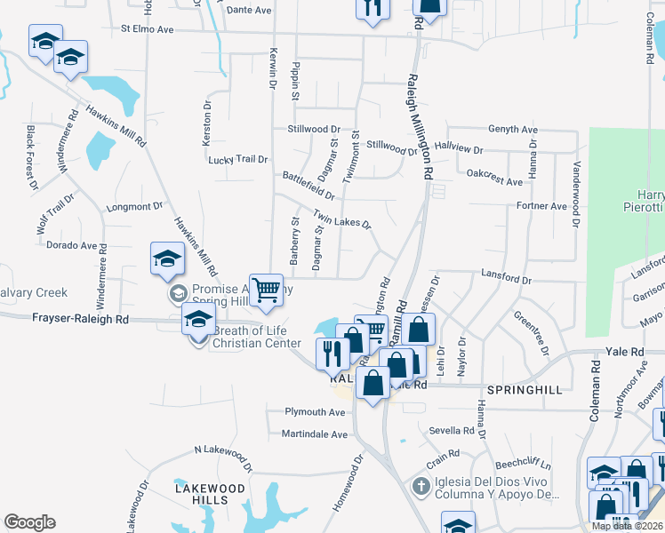 map of restaurants, bars, coffee shops, grocery stores, and more near 4017 Timberwood Drive in Memphis