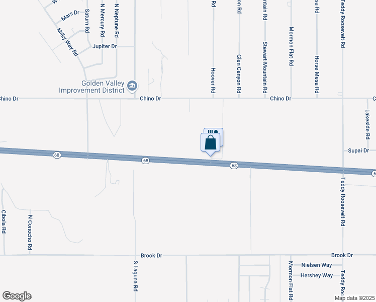map of restaurants, bars, coffee shops, grocery stores, and more near 6883 Arizona 68 in Golden Valley