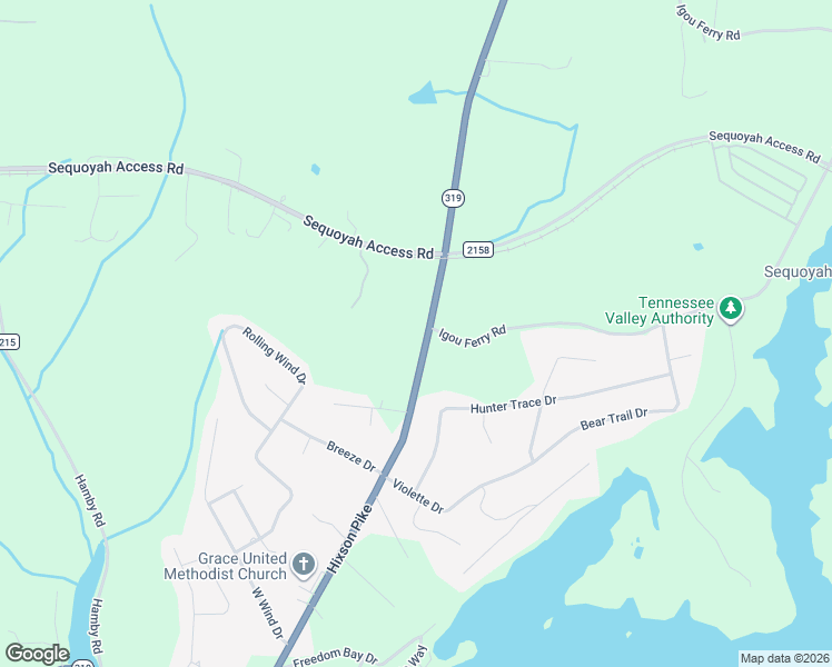 map of restaurants, bars, coffee shops, grocery stores, and more near 10125 Hixson Pike in Soddy-Daisy