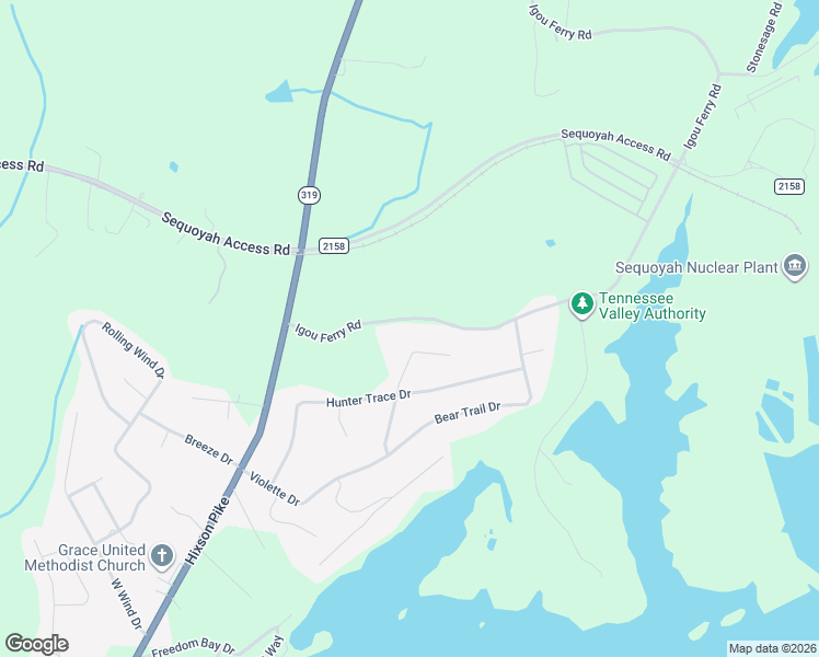 map of restaurants, bars, coffee shops, grocery stores, and more near 433 Fallen Leaf Drive in Soddy-Daisy