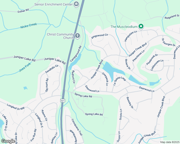 map of restaurants, bars, coffee shops, grocery stores, and more near 11 Raintree Court in Pinehurst