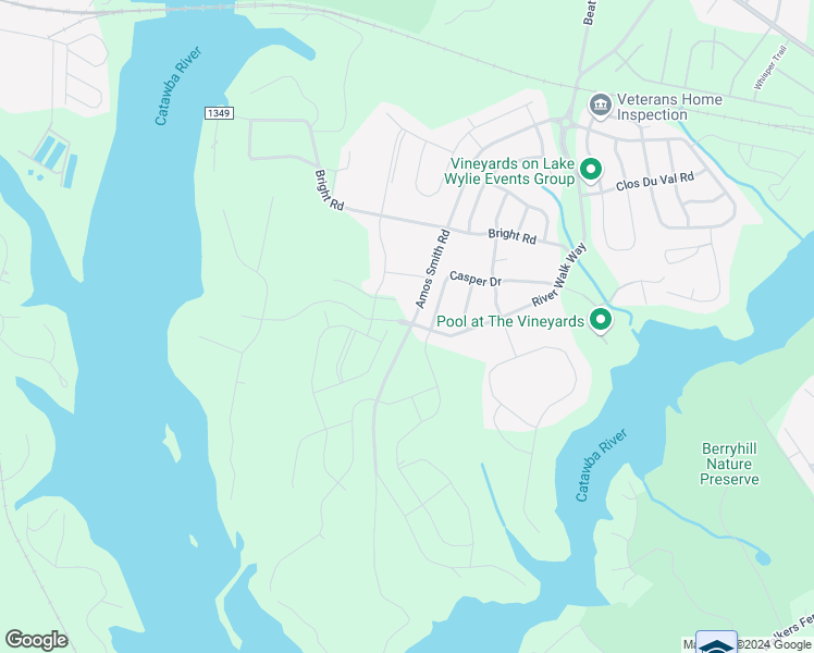 map of restaurants, bars, coffee shops, grocery stores, and more near 5350 Amos Smith Road in Charlotte