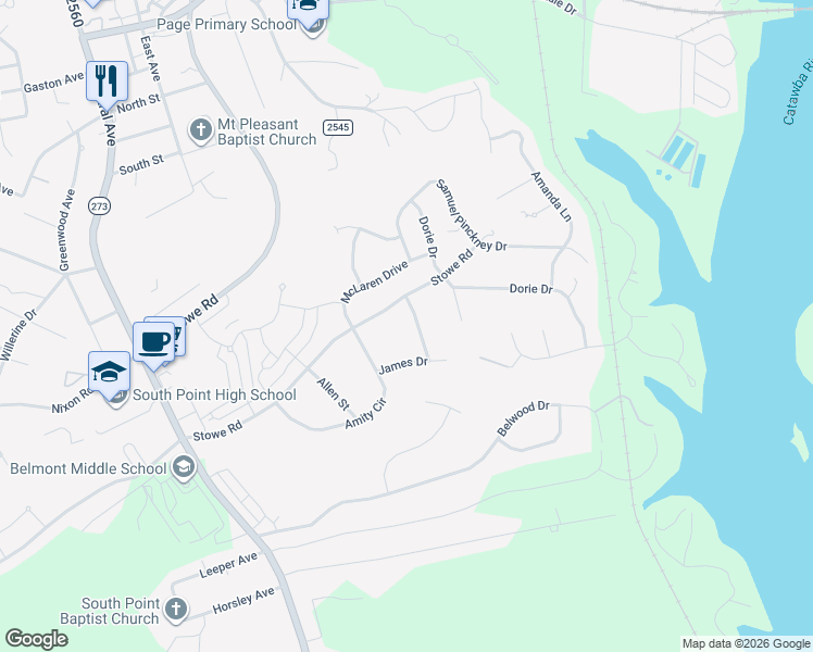 map of restaurants, bars, coffee shops, grocery stores, and more near 500 Stowe Road in Belmont