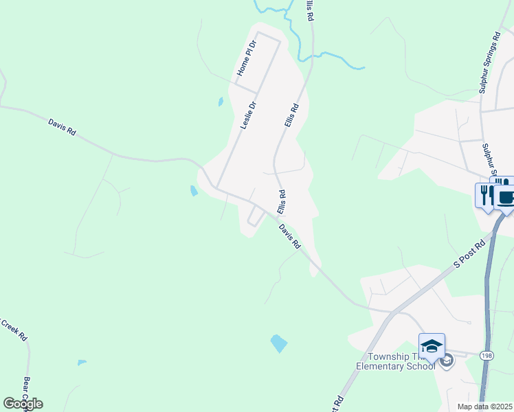 map of restaurants, bars, coffee shops, grocery stores, and more near 2406 Ellis Road in Shelby