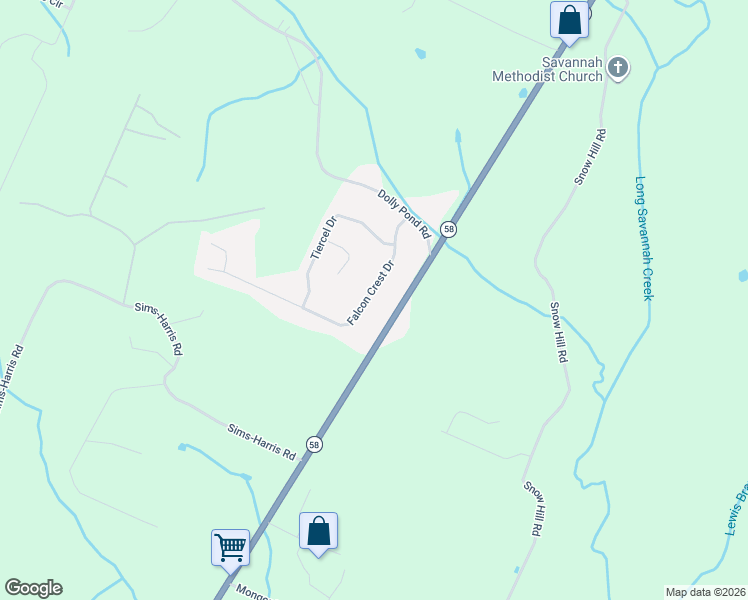 map of restaurants, bars, coffee shops, grocery stores, and more near 10108 Falcon Crest Drive in Ooltewah