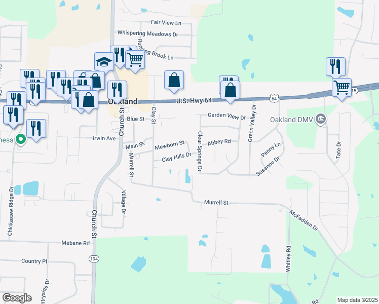 map of restaurants, bars, coffee shops, grocery stores, and more near 230 Green Hills Drive in Oakland