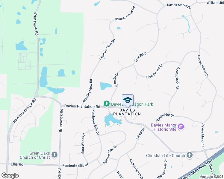 map of restaurants, bars, coffee shops, grocery stores, and more near 3675 Saint Philip Drive in Memphis