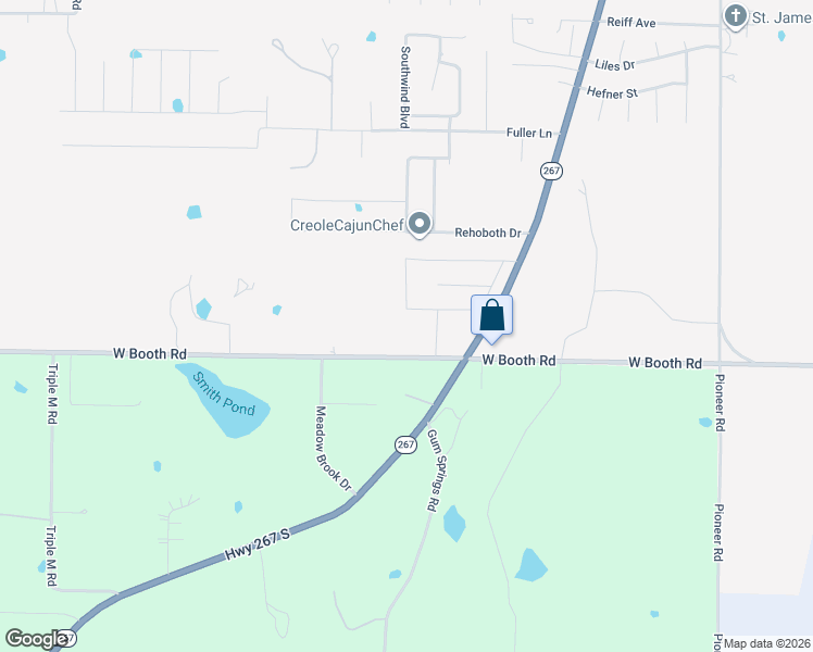 map of restaurants, bars, coffee shops, grocery stores, and more near 1110 West Booth Road in Searcy
