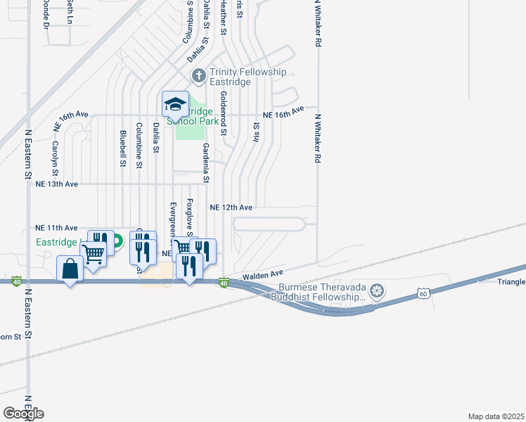 map of restaurants, bars, coffee shops, grocery stores, and more near Picturesque Circle in Amarillo