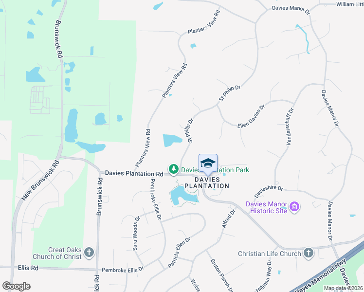 map of restaurants, bars, coffee shops, grocery stores, and more near 3675 Saint Philip Drive in Memphis