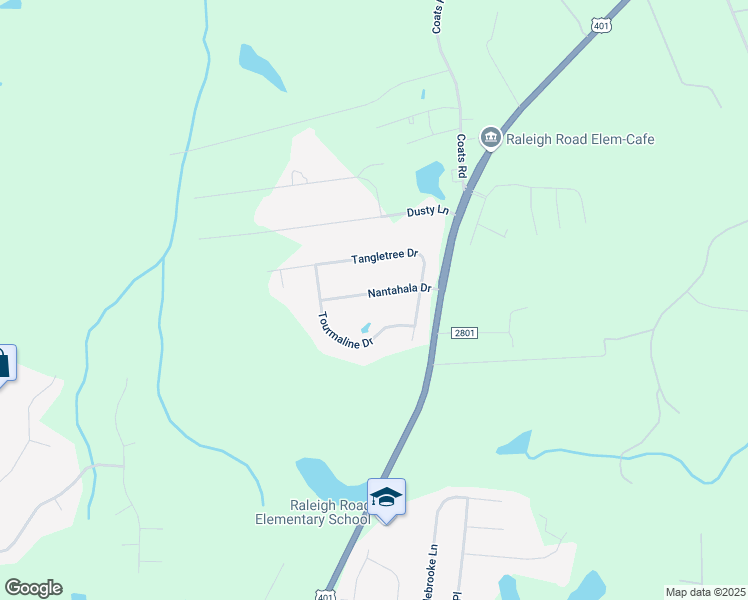map of restaurants, bars, coffee shops, grocery stores, and more near 135 Nantahala Drive in Linden