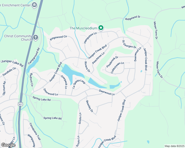 map of restaurants, bars, coffee shops, grocery stores, and more near 17 Riviera Drive in Pinehurst