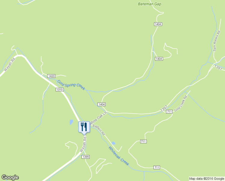 map of restaurants, bars, coffee shops, grocery stores, and more near Long Branch Rd in Topton