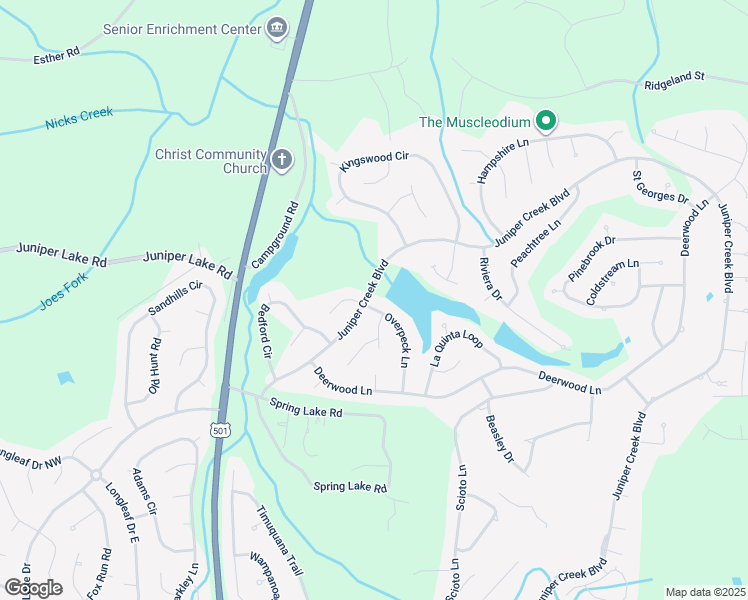 map of restaurants, bars, coffee shops, grocery stores, and more near 28 Overpeck Lane in Pinehurst
