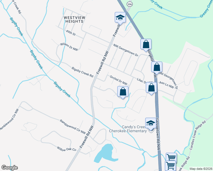map of restaurants, bars, coffee shops, grocery stores, and more near 296 Gardenia Avenue Northwest in Cleveland