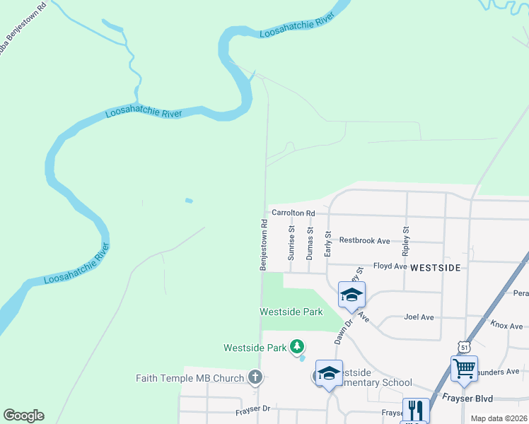 map of restaurants, bars, coffee shops, grocery stores, and more near 3692 Benjestown Road in Memphis