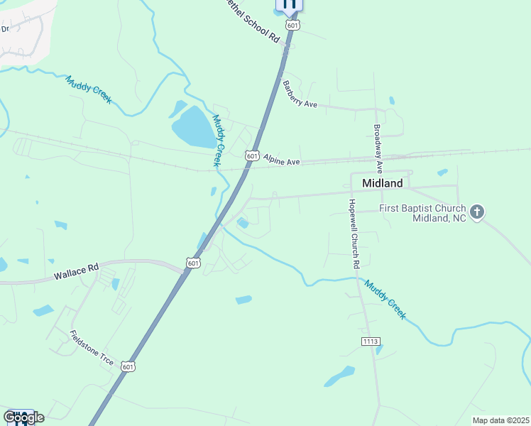 map of restaurants, bars, coffee shops, grocery stores, and more near 14151 Clayborn Street in Midland