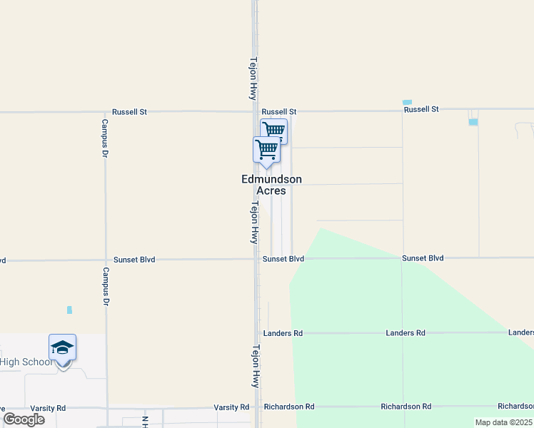 map of restaurants, bars, coffee shops, grocery stores, and more near 25463 Barbara Street in Arvin