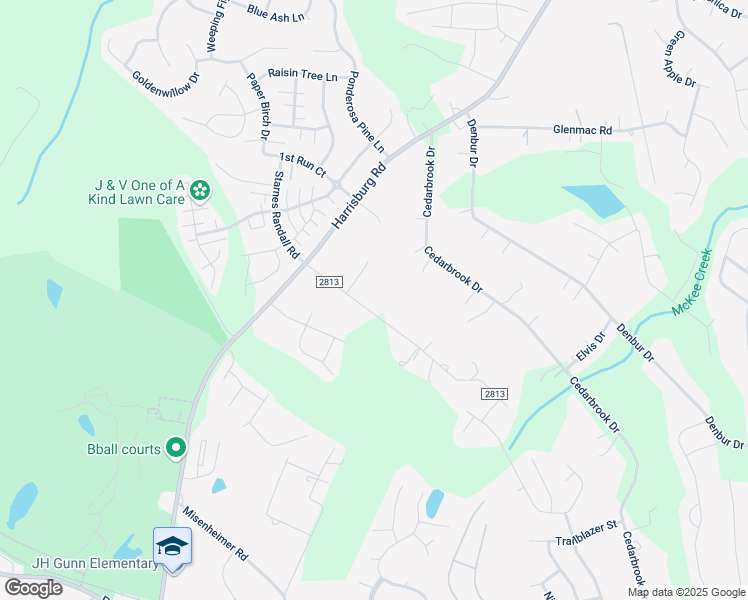 map of restaurants, bars, coffee shops, grocery stores, and more near 8430 Starnes Randall Road in Charlotte