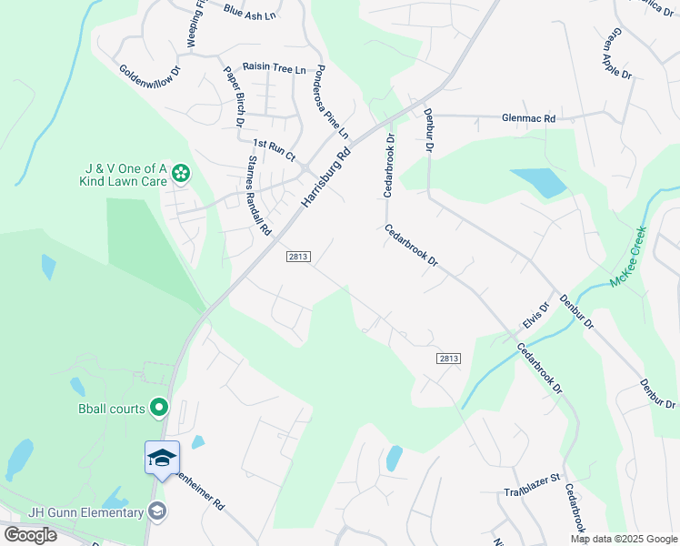 map of restaurants, bars, coffee shops, grocery stores, and more near 8430 Starnes Randall Road in Charlotte