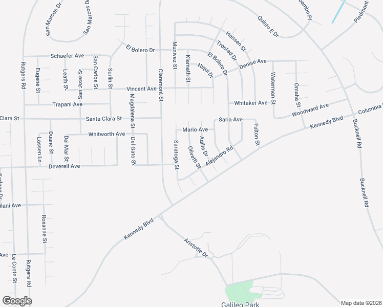 map of restaurants, bars, coffee shops, grocery stores, and more near Olivetti Street in California City