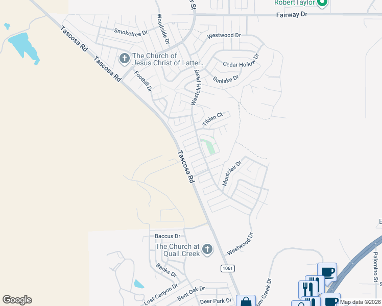 map of restaurants, bars, coffee shops, grocery stores, and more near 6706 Bengal Court in Amarillo