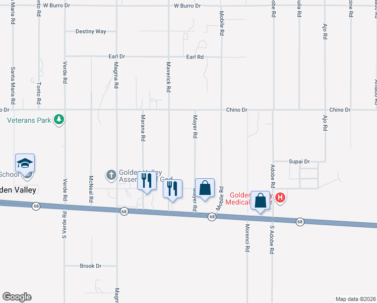 map of restaurants, bars, coffee shops, grocery stores, and more near 3411 Mayer Road in Golden Valley