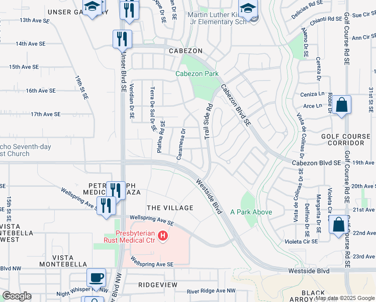 map of restaurants, bars, coffee shops, grocery stores, and more near 1919 Tapatio Street in Rio Rancho