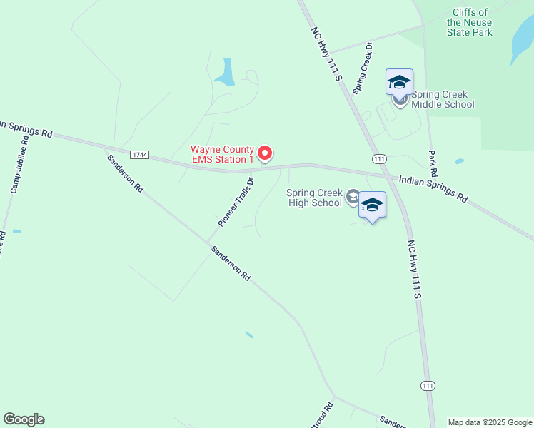 map of restaurants, bars, coffee shops, grocery stores, and more near 109 Springside Drive in Seven Springs
