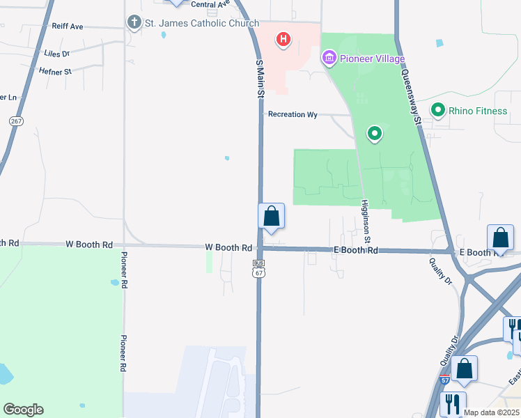 map of restaurants, bars, coffee shops, grocery stores, and more near 1870 U.S. 67 Business in Searcy