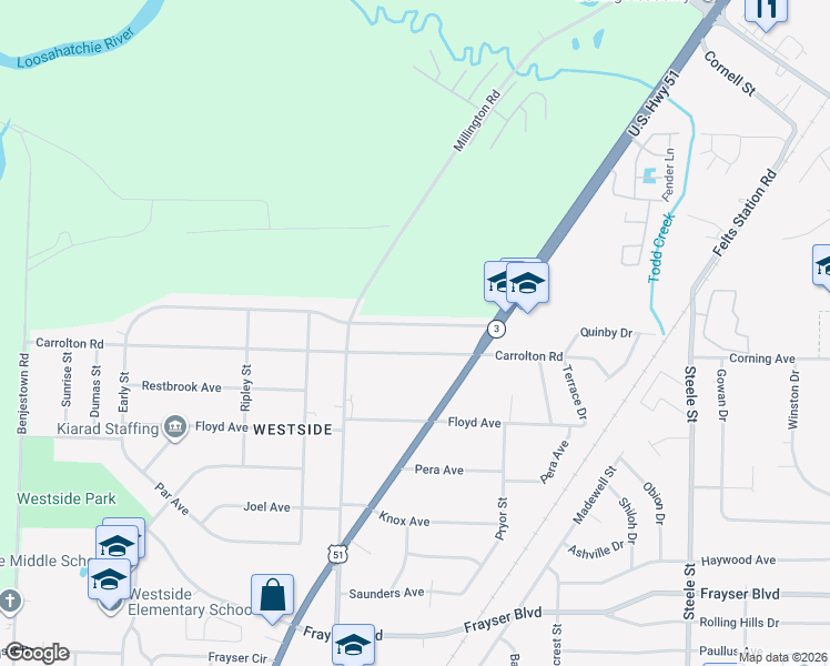 map of restaurants, bars, coffee shops, grocery stores, and more near 1145 Creston Avenue in Memphis