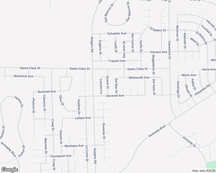 map of restaurants, bars, coffee shops, grocery stores, and more near Duane Street in California City